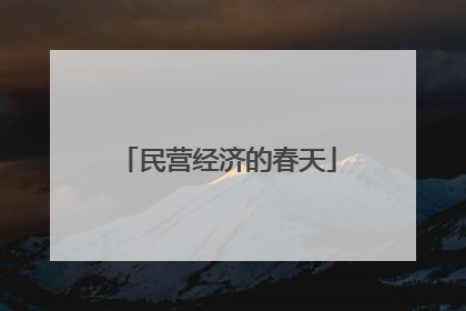 民营经济的春天