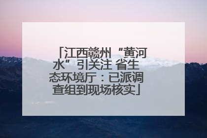 江西赣州“黄河水”引关注 省生态环境厅：已派调查组到现场核实