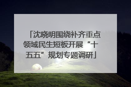 沈晓明围绕补齐重点领域民生短板开展“十五五”规划专题调研