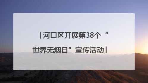河口区开展第38个“世界无烟日”宣传活动