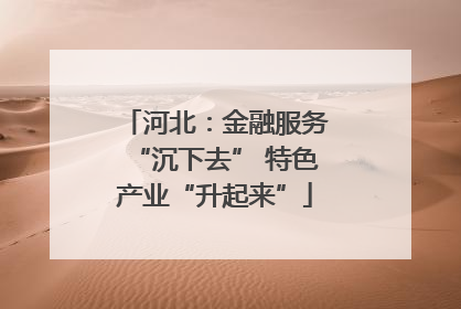 河北：金融服务“沉下去” 特色产业“升起来”