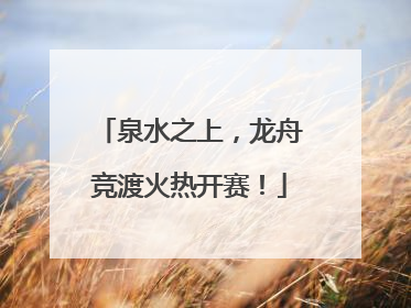 泉水之上，龙舟竞渡火热开赛！
