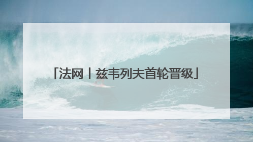 法网丨兹韦列夫首轮晋级