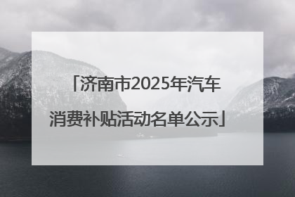济南市2025年汽车消费补贴活动名单公示
