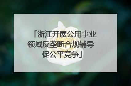 浙江开展公用事业领域反垄断合规辅导 促公平竞争