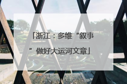 浙江：多维“叙事”做好大运河文章