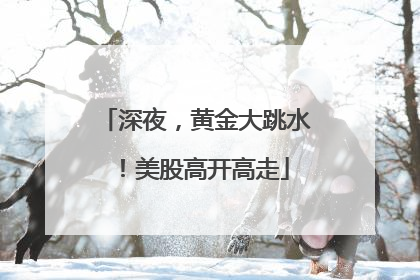 深夜，黄金大跳水！美股高开高走