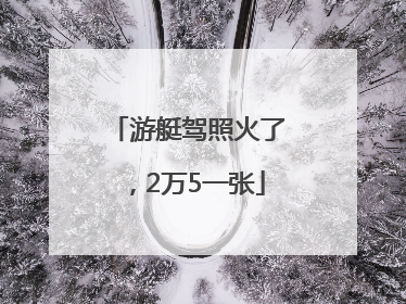 游艇驾照火了，2万5一张