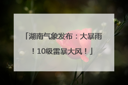 湖南气象发布：大暴雨！10级雷暴大风！