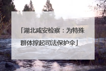 湖北咸安检察：为特殊群体撑起司法保护伞
