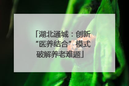 湖北通城：创新 “医养结合”模式 破解养老难题