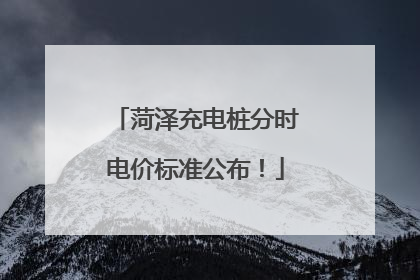 菏泽充电桩分时电价标准公布！