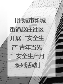 肥城市新城街道赵庄社区开展“安全生产 青年当先”安全生产月系列活动