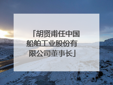 胡贤甫任中国船舶工业股份有限公司董事长