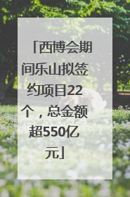 西博会期间乐山拟签约项目22个，总金额超550亿元