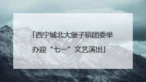 西宁城北大堡子镇团委举办迎“七一”文艺演出