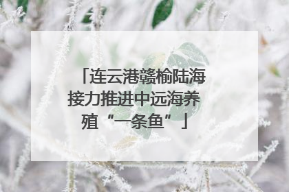 连云港赣榆陆海接力推进中远海养殖“一条鱼”