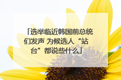 选举临近韩国前总统们发声 为候选人“站台”都说些什么
