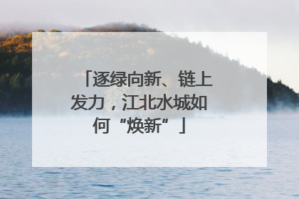 逐绿向新、链上发力，江北水城如何“焕新”