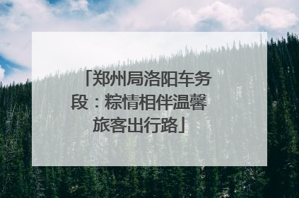 郑州局洛阳车务段：粽情相伴温馨旅客出行路