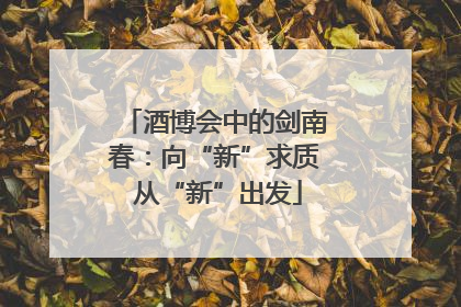 酒博会中的剑南春：向“新”求质 从“新”出发