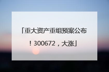 重大资产重组预案公布！300672，大涨