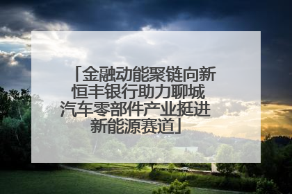 金融动能聚链向新 恒丰银行助力聊城汽车零部件产业挺进新能源赛道