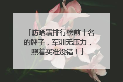 防晒霜排行榜前十名的牌子，军训无压力，照着买准没错！