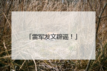 雷军发文辟谣！