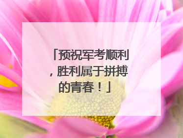 预祝军考顺利，胜利属于拼搏的青春！