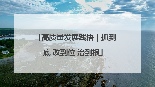 高质量发展践悟｜抓到底 改到位 治到根