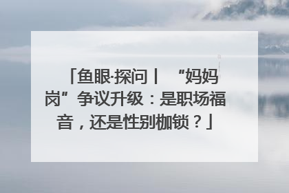 鱼眼·探问丨 “妈妈岗”争议升级：是职场福音，还是性别枷锁？