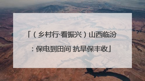 （乡村行·看振兴）山西临汾：保电到田间 抗旱保丰收