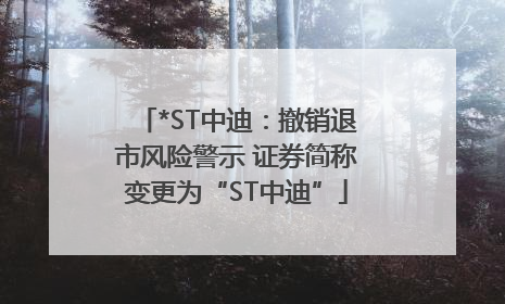 *ST中迪：撤销退市风险警示 证券简称变更为“ST中迪”