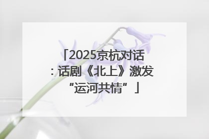 2025京杭对话：话剧《北上》激发“运河共情”