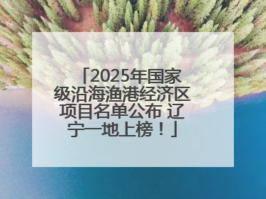 2025年国家级沿海渔港经济区项目名单公布 辽宁一地上榜！
