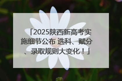 2025陕西新高考实施细节公布 选科、赋分、录取规则大变化！