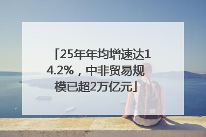 25年年均增速达14.2%，中非贸易规模已超2万亿元