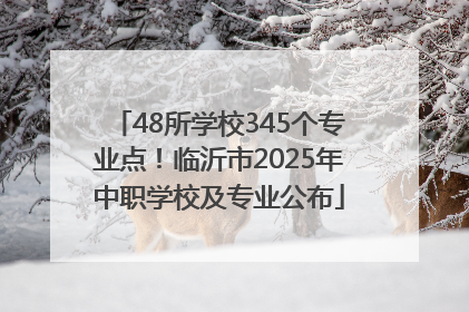 48所学校345个专业点！临沂市2025年中职学校及专业公布
