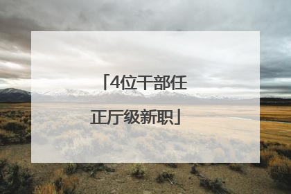 4位干部任正厅级新职