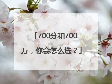 700分和700万，你会怎么选？
