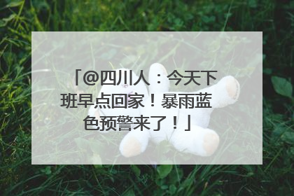 @四川人：今天下班早点回家！暴雨蓝色预警来了！