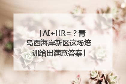 AI+HR=？青岛西海岸新区这场培训给出满意答案