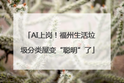 AI上岗！福州生活垃圾分类屋变“聪明”了