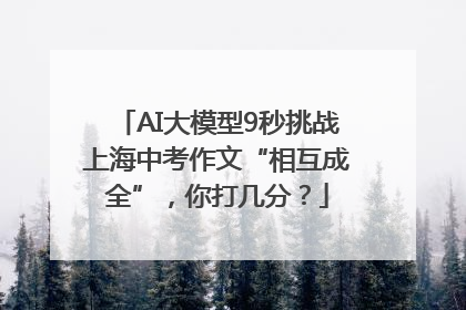 AI大模型9秒挑战上海中考作文“相互成全”，你打几分？